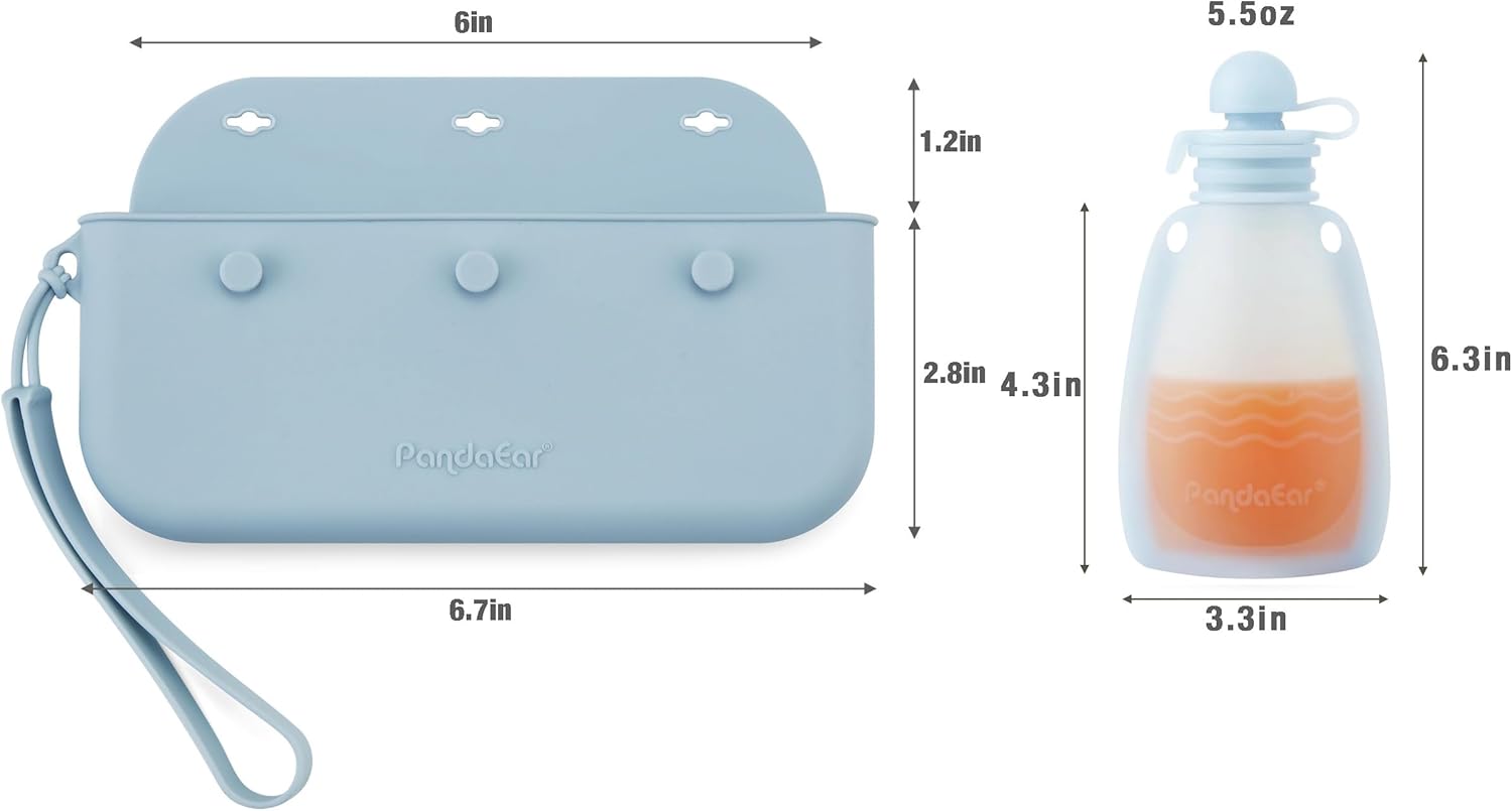PandaEar Silicone Baby Feeding Set 11PCS Blue