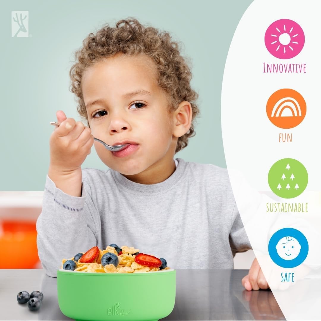 Elk and Friends Kids Porcelain Bowls with Suction Sleeve 1