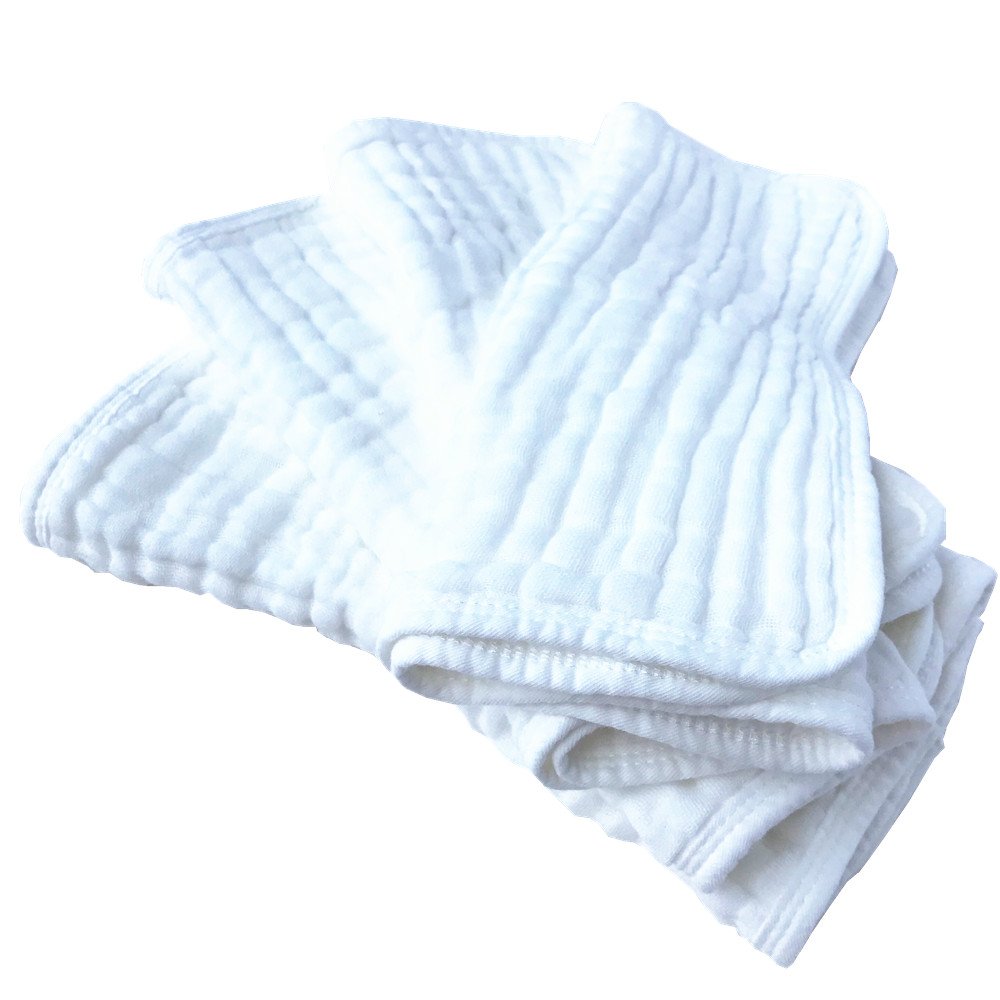 Synrroe 4-Pack Muslin Burp Cloths 20x10 Inches