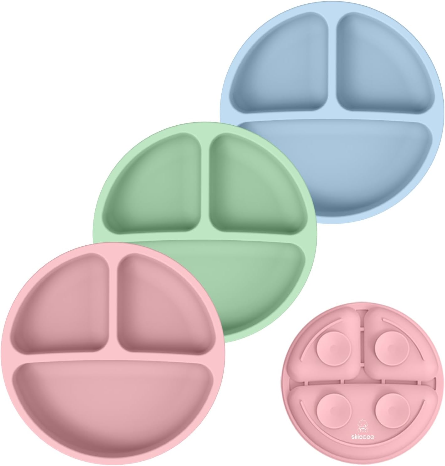 Wee Me Suction Plates for Babies Toddlers 3 Pack