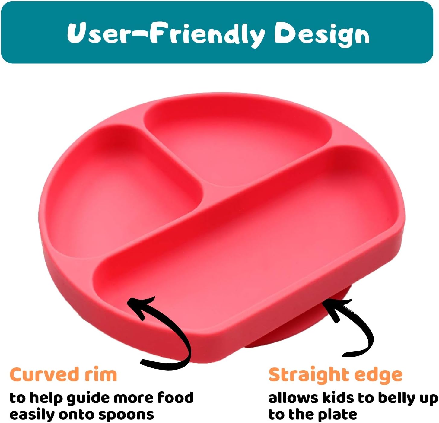 Silikong Suction Plate for Toddlers 1 Red 1