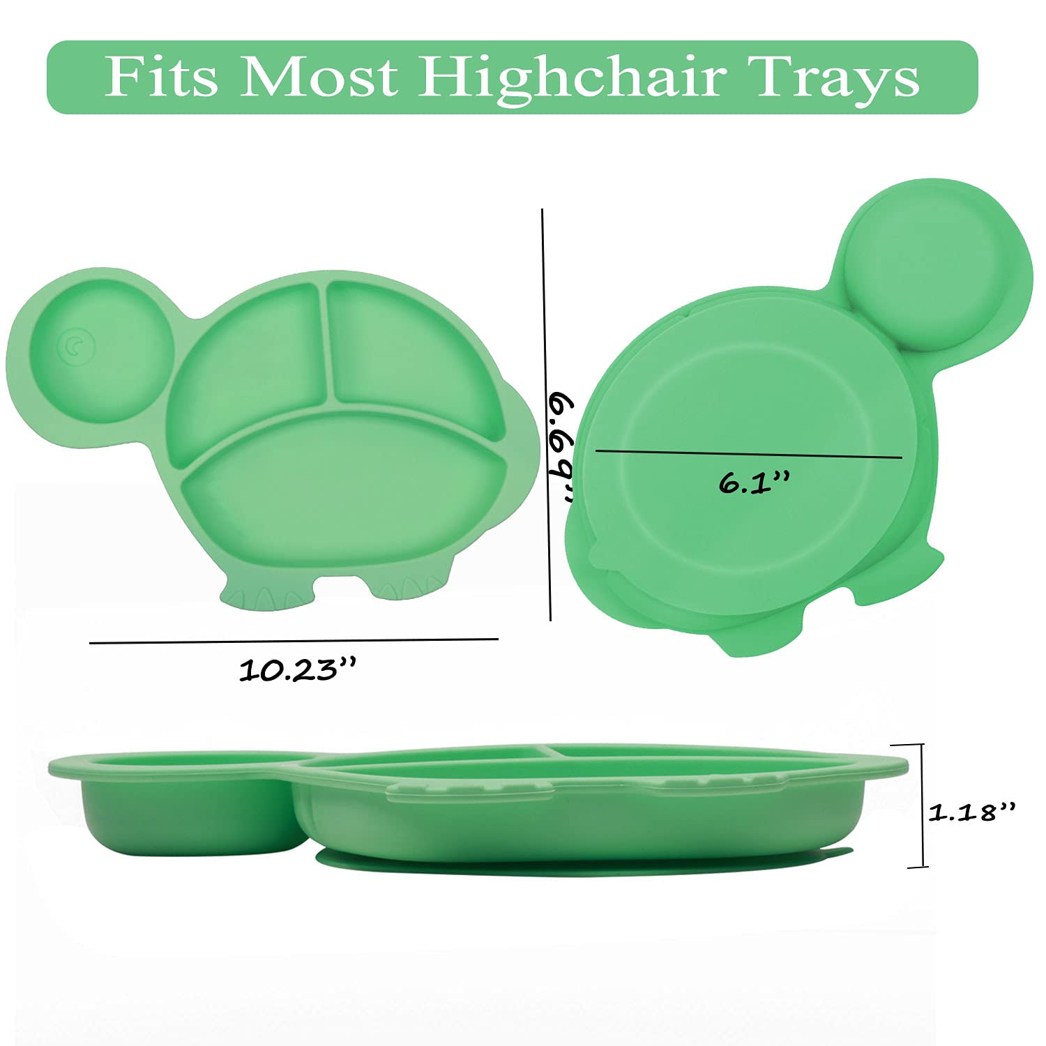 NICINGU Baby Feeding Plates 6 Pcs Set Suction Silicone