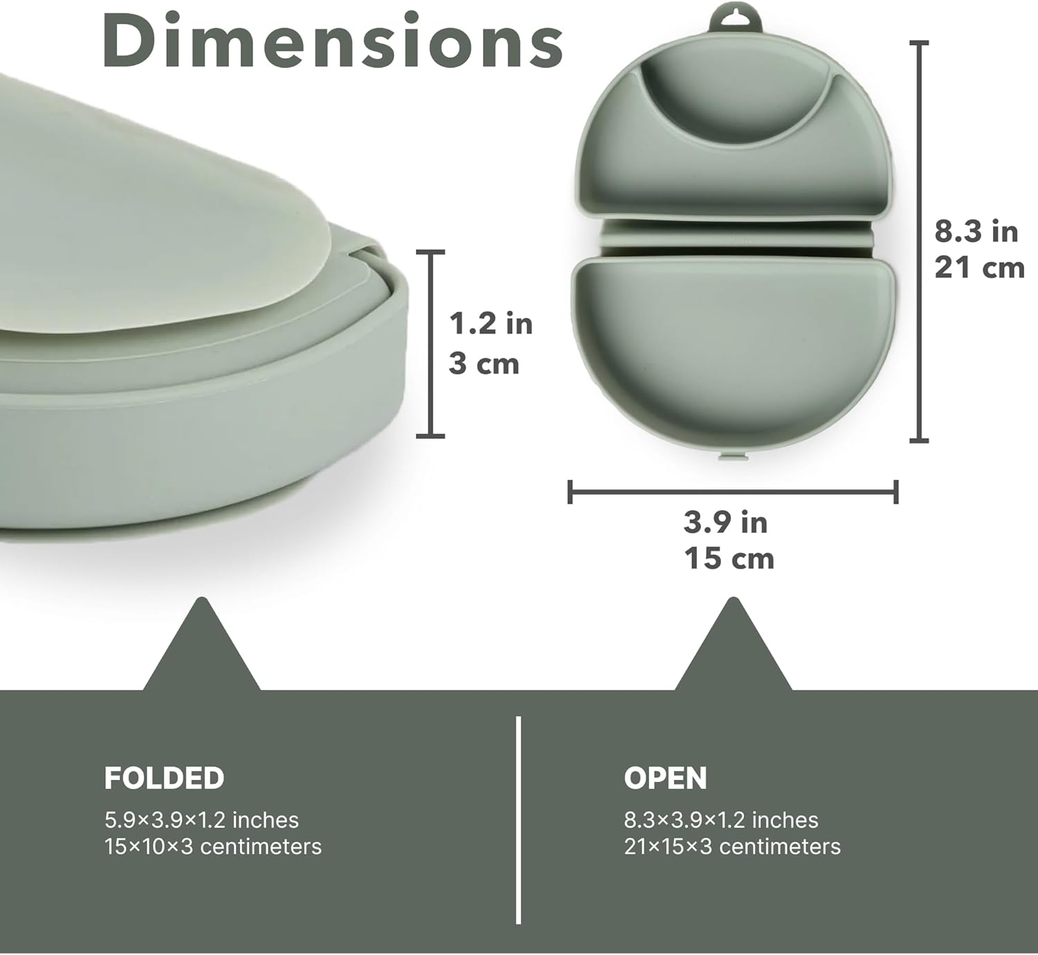 Miniware Silicone Baby Plate with Suction Foldable