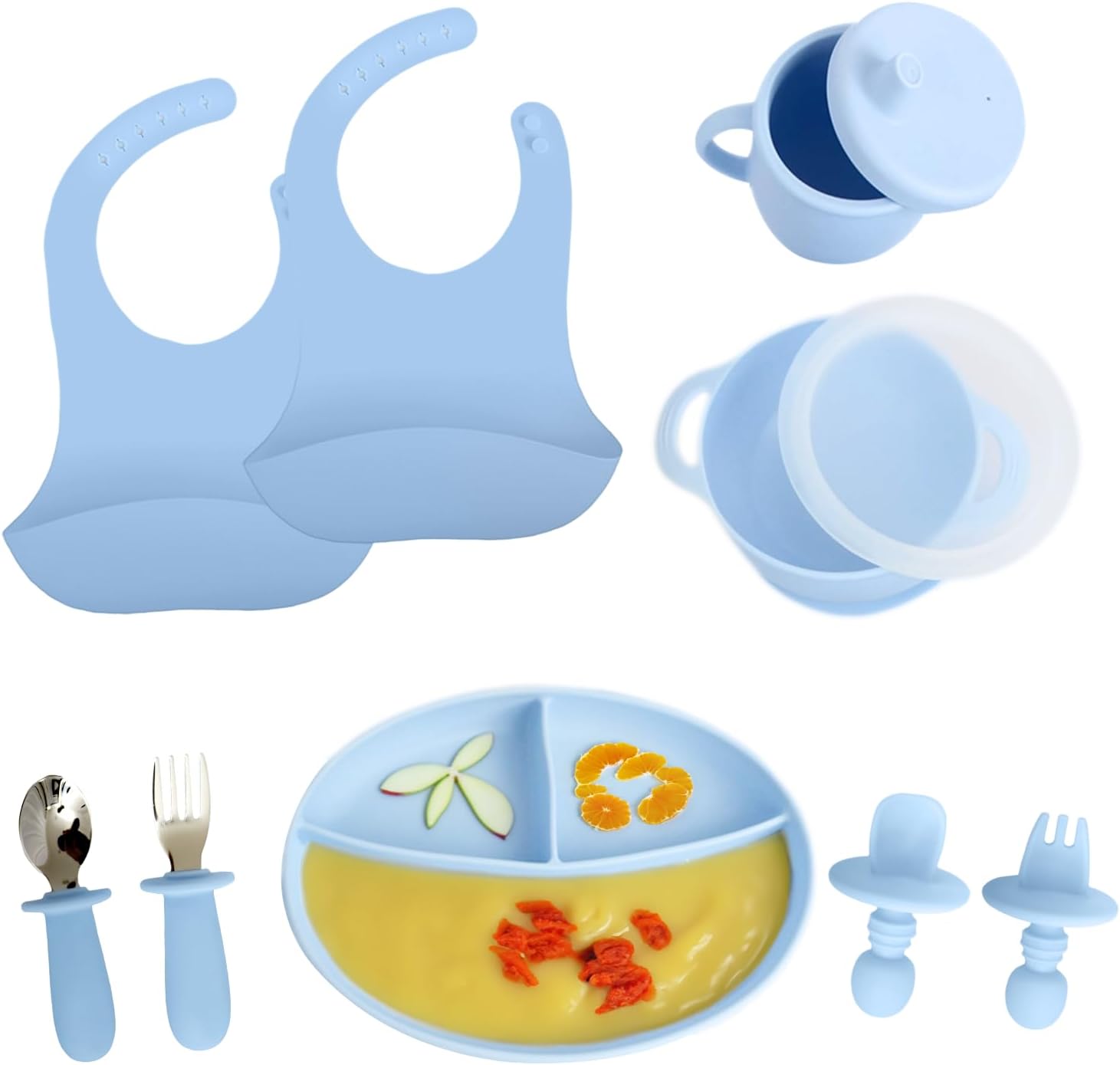 Positive Pieces Silicone Baby Feeding Set for 6-Month Old Babies 1
