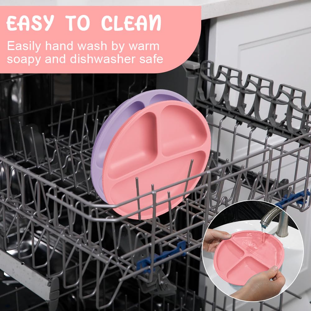 Vicloon Toddler Plates with Lids and Suction