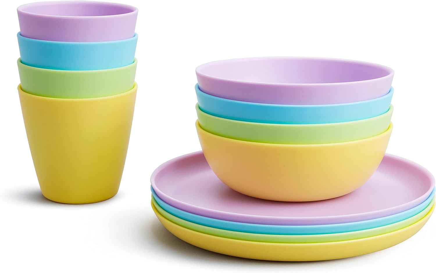 Munchkin 12pc Toddler Feeding Set - Cups Plates Bowls
