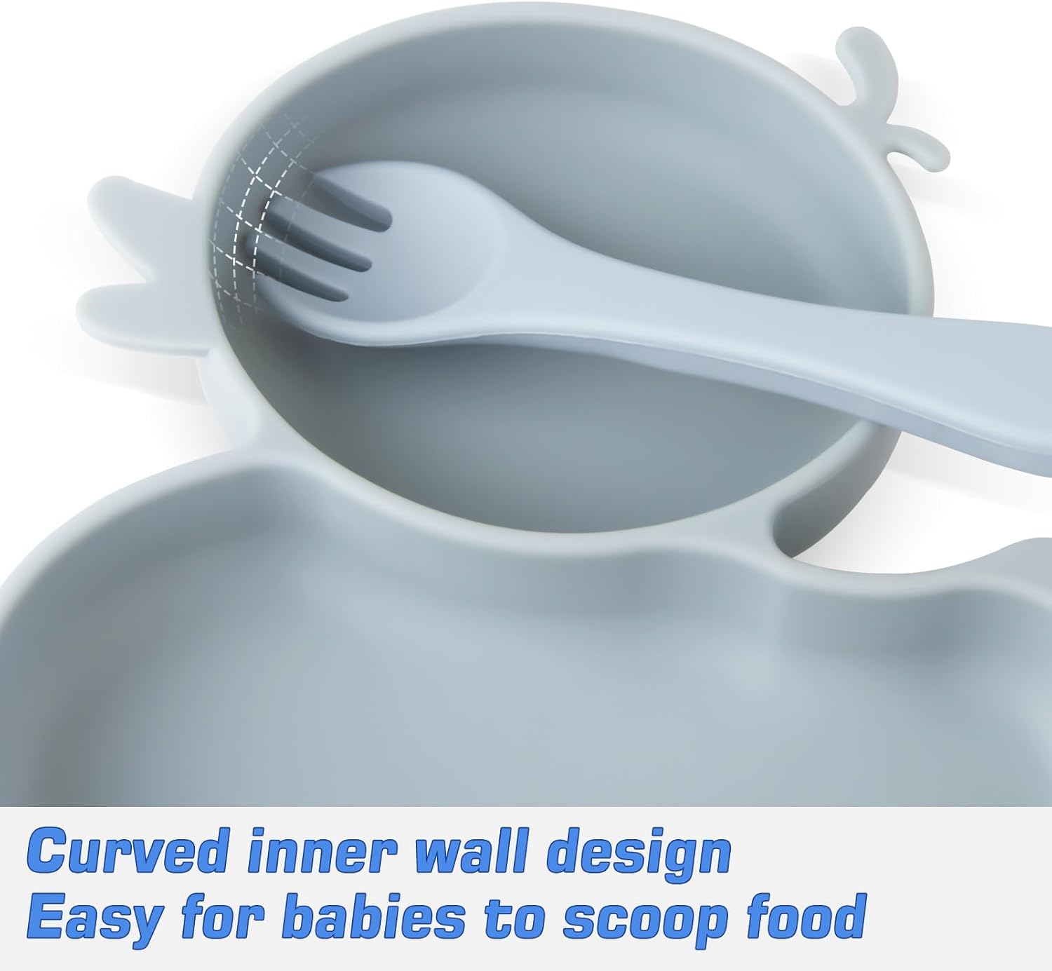 Nohlerlife Baby Suction Plate with Fork Spoon