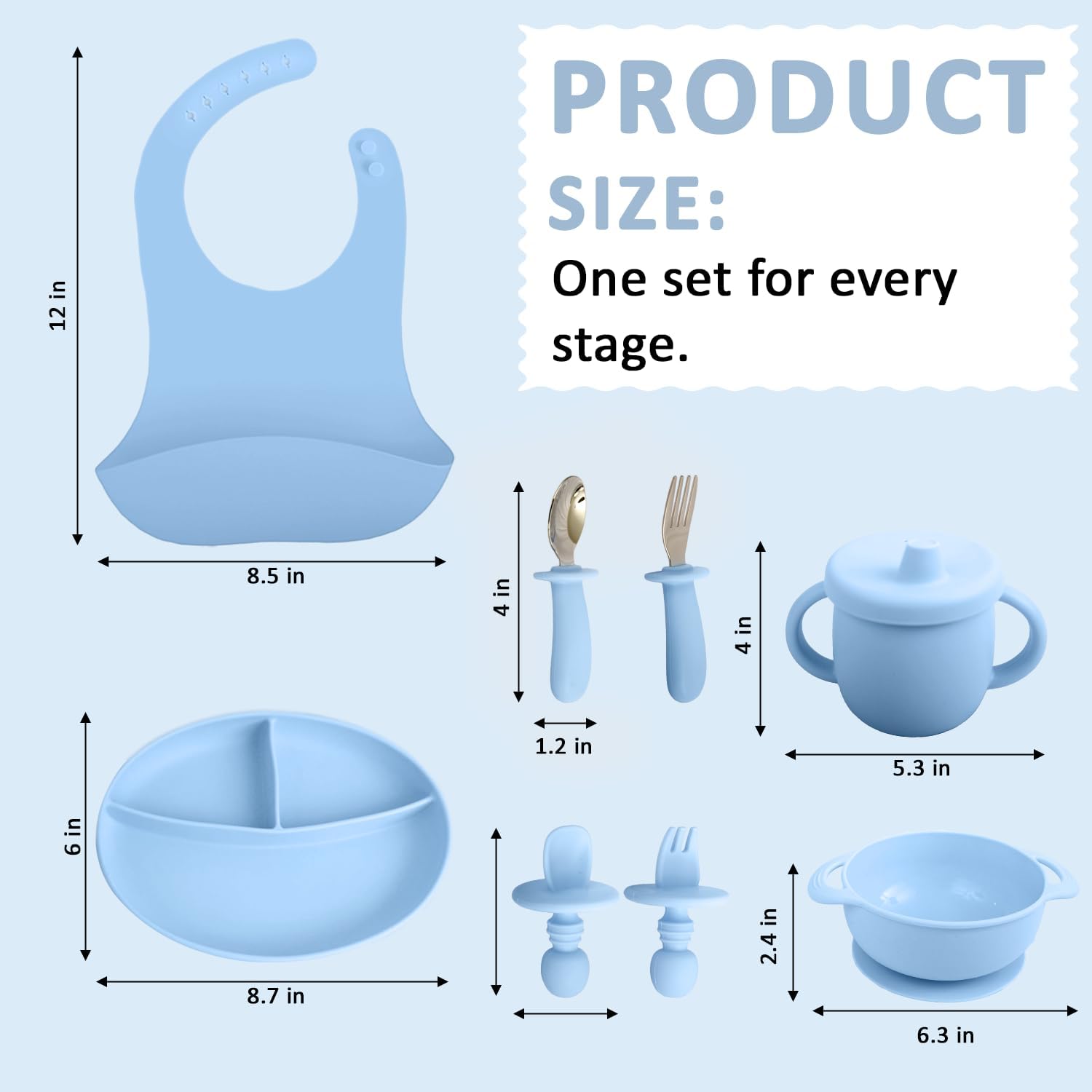 Positive Pieces Silicone Baby Feeding Set for 6-Month Old Babies 1