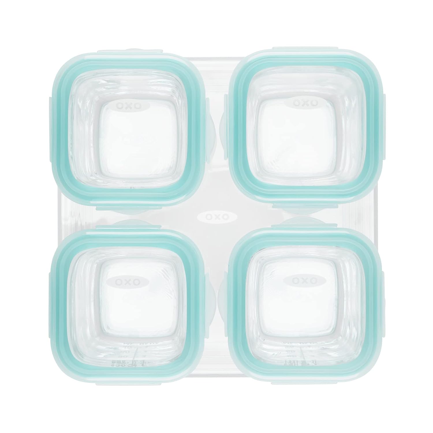 OXO Tot 4oz Glass Food Storage Containers Teal