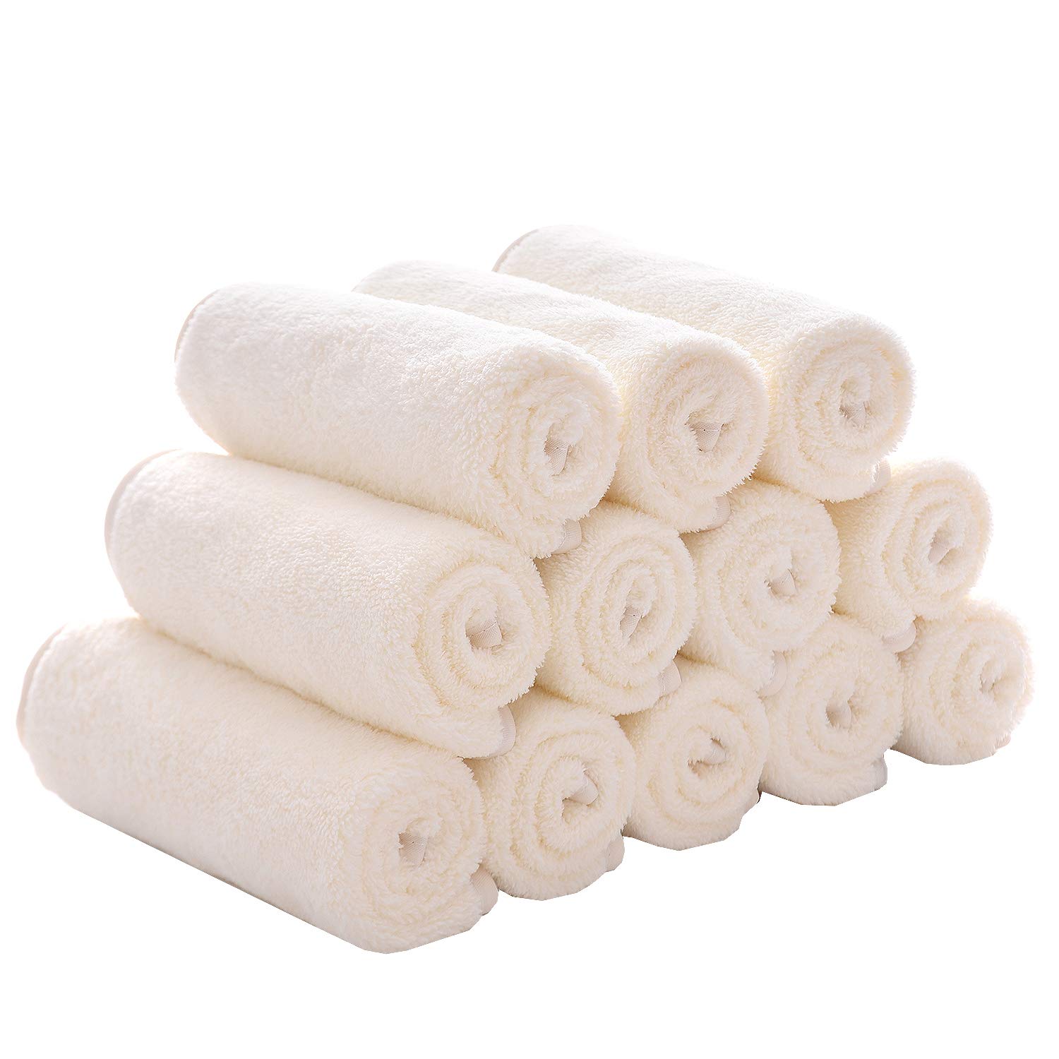 MUKIN Baby Washcloths Set 12 Pack 12x12 Inches