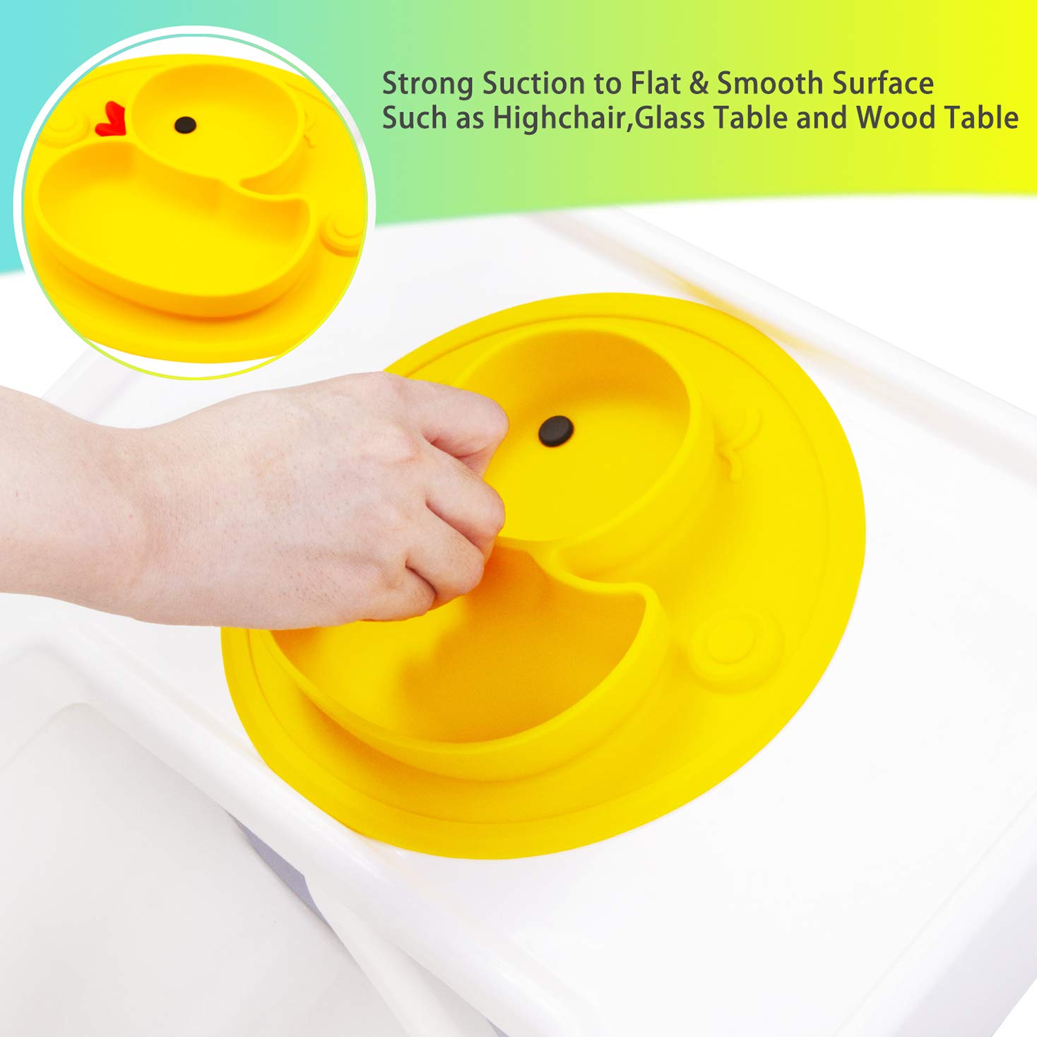 Lightening Baby Plate Silicone Toddler Suction Plate