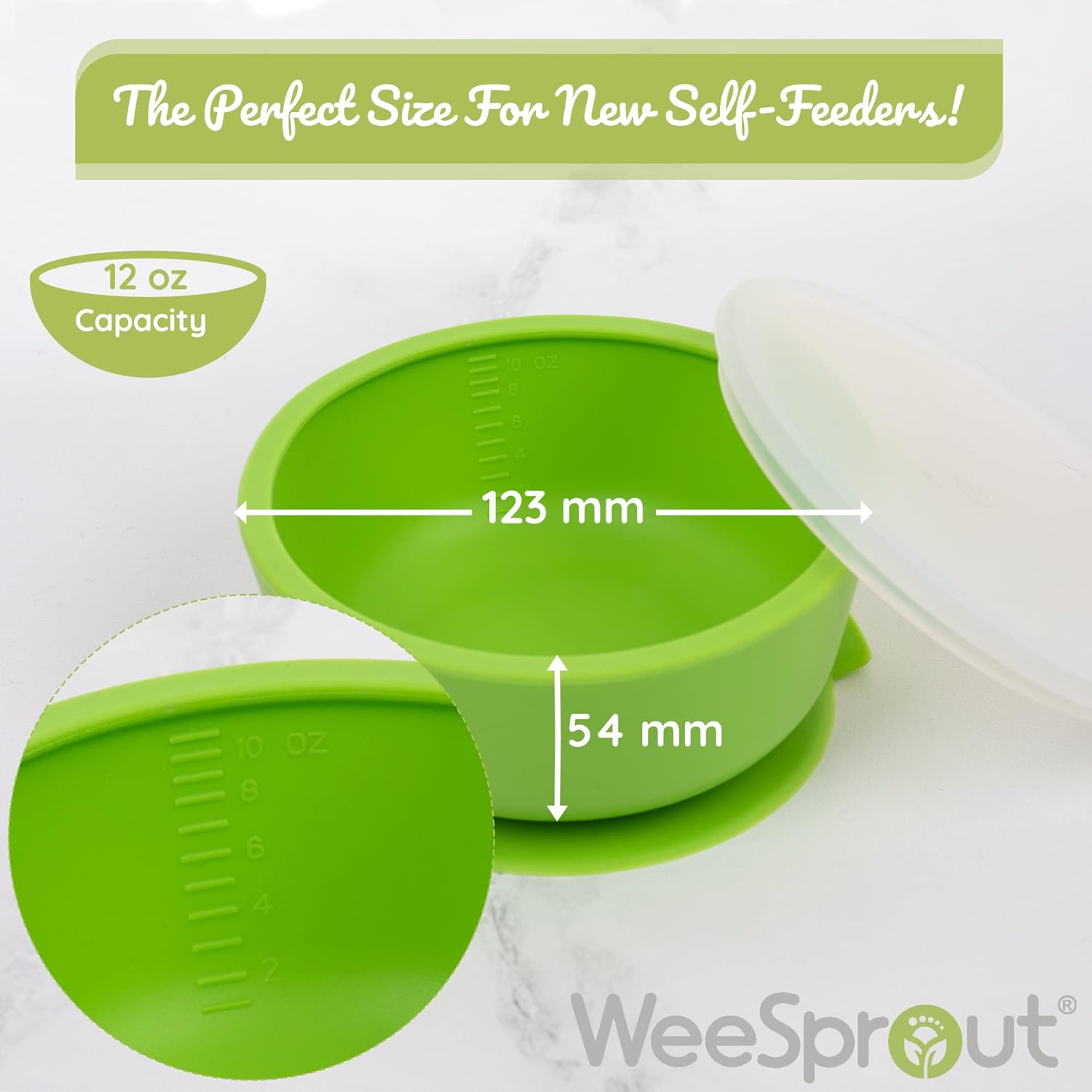 WeeSprout Suction Bowls Set of 2 - Leak Proof Dishwasher Safe
