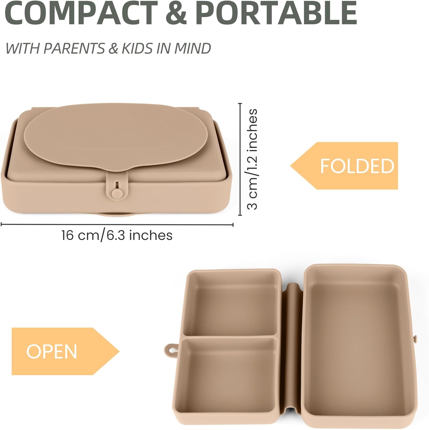 Nearbyme Foldable Silicone Baby Plate for Toddlers