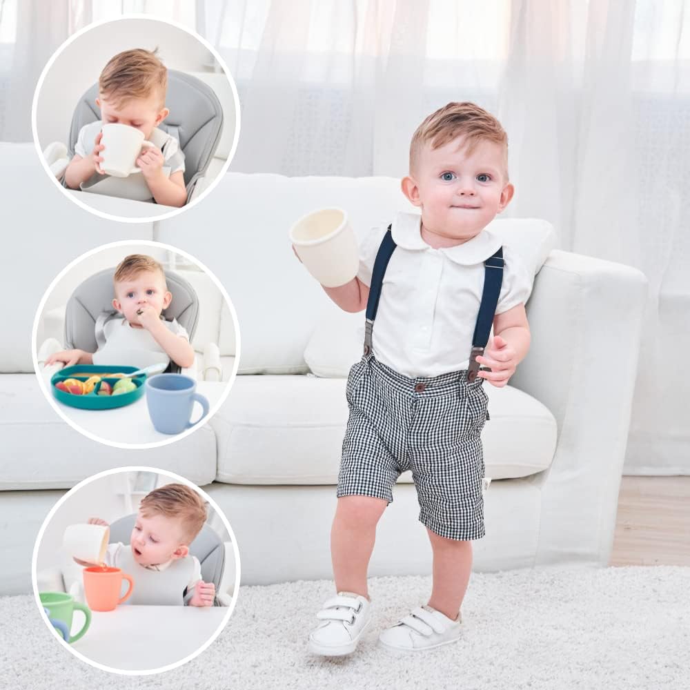 Vemolea 2 Pack Silicone Training Cups for Baby and Kids