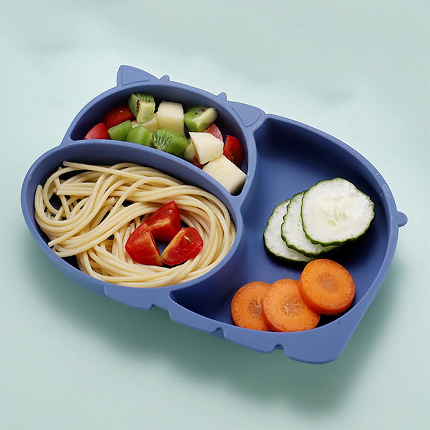 RUNDE Silicone Baby Plates with Suction Divided Placemat for Toddlers and Kids