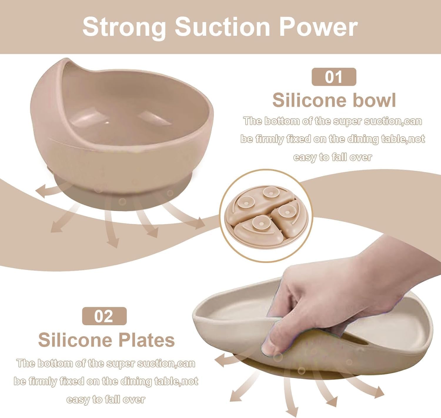 QIKOKU 8-Piece Baby Feeding Set with Suction Cup