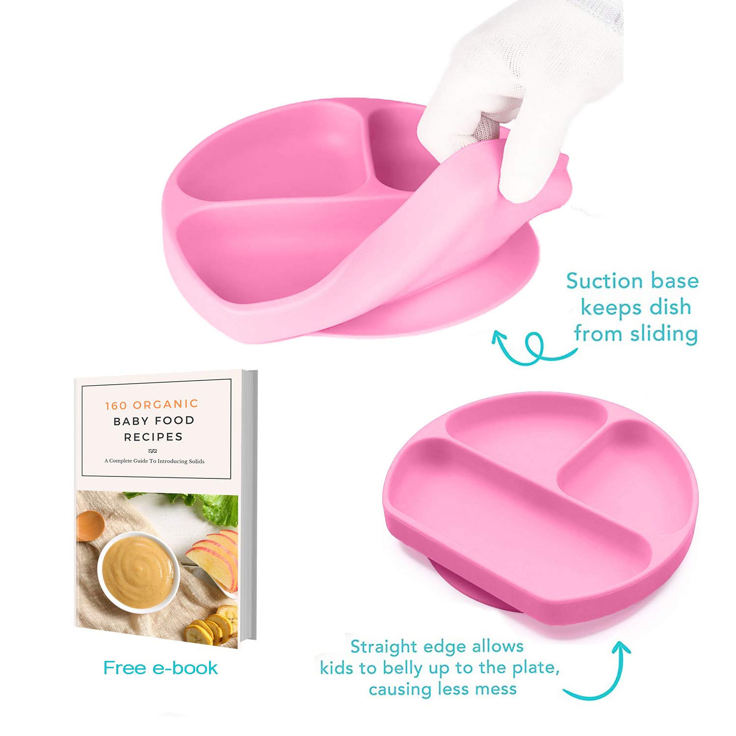 Baby Drom Silicone Suction Plates for Self-Feeding
