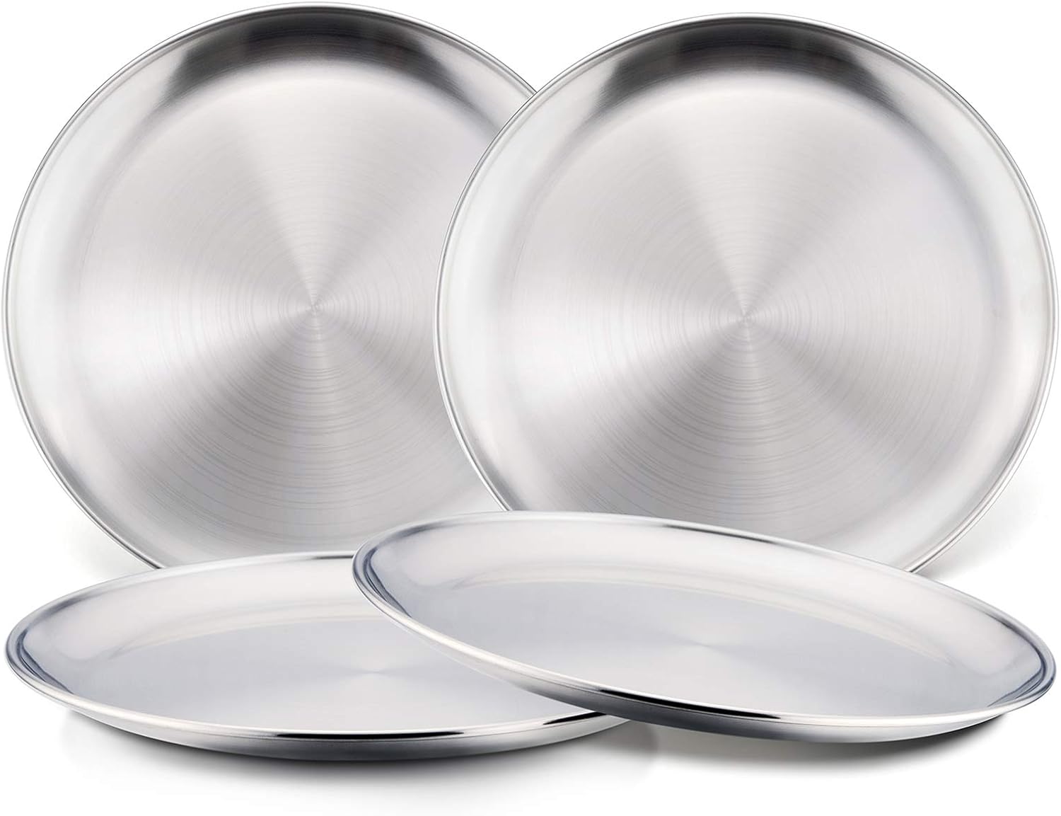 HaWare Toddler Stainless Steel Plates - 4 Pack