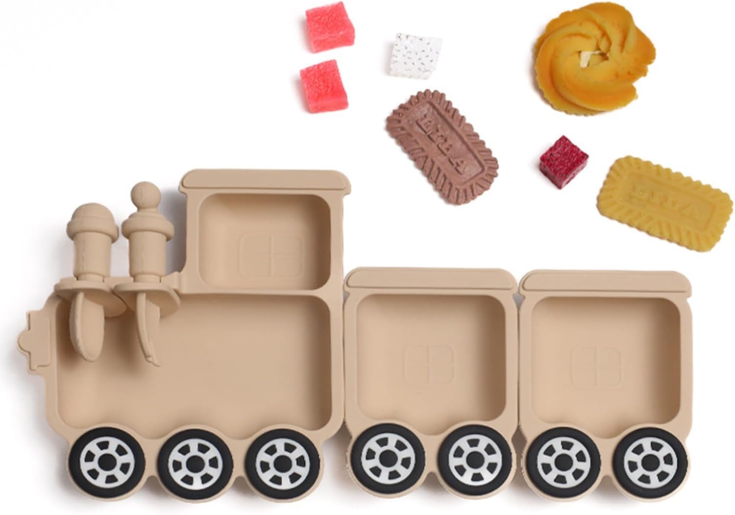 Nohlerlife 5 Piece Baby Feeding Set - Suction Plates with Trains Design