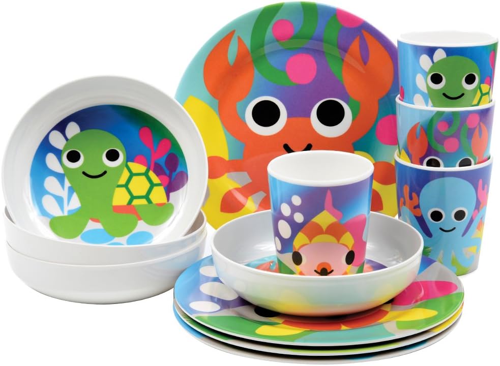 French Bull 4pc Toddler Melamine Dinnerware Set BPA Free