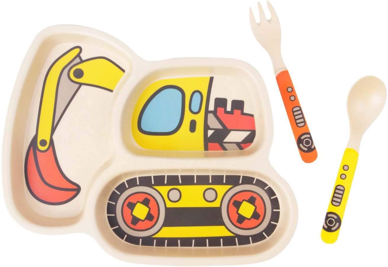 Lightening Kid Plate Set Bamboo Toddler Plates