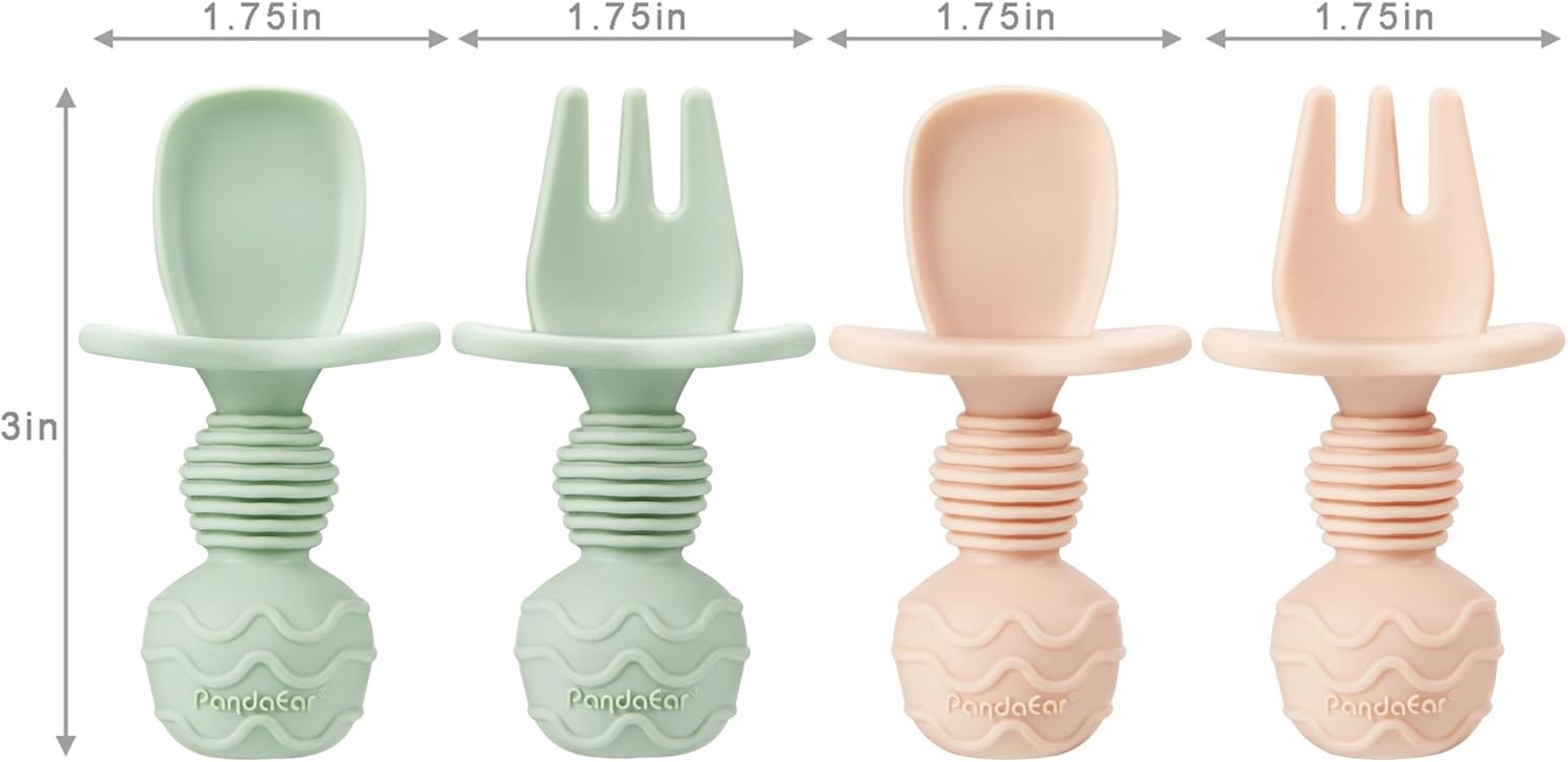 PandaEar 2 Pack Suction Plates Utensils for Toddlers