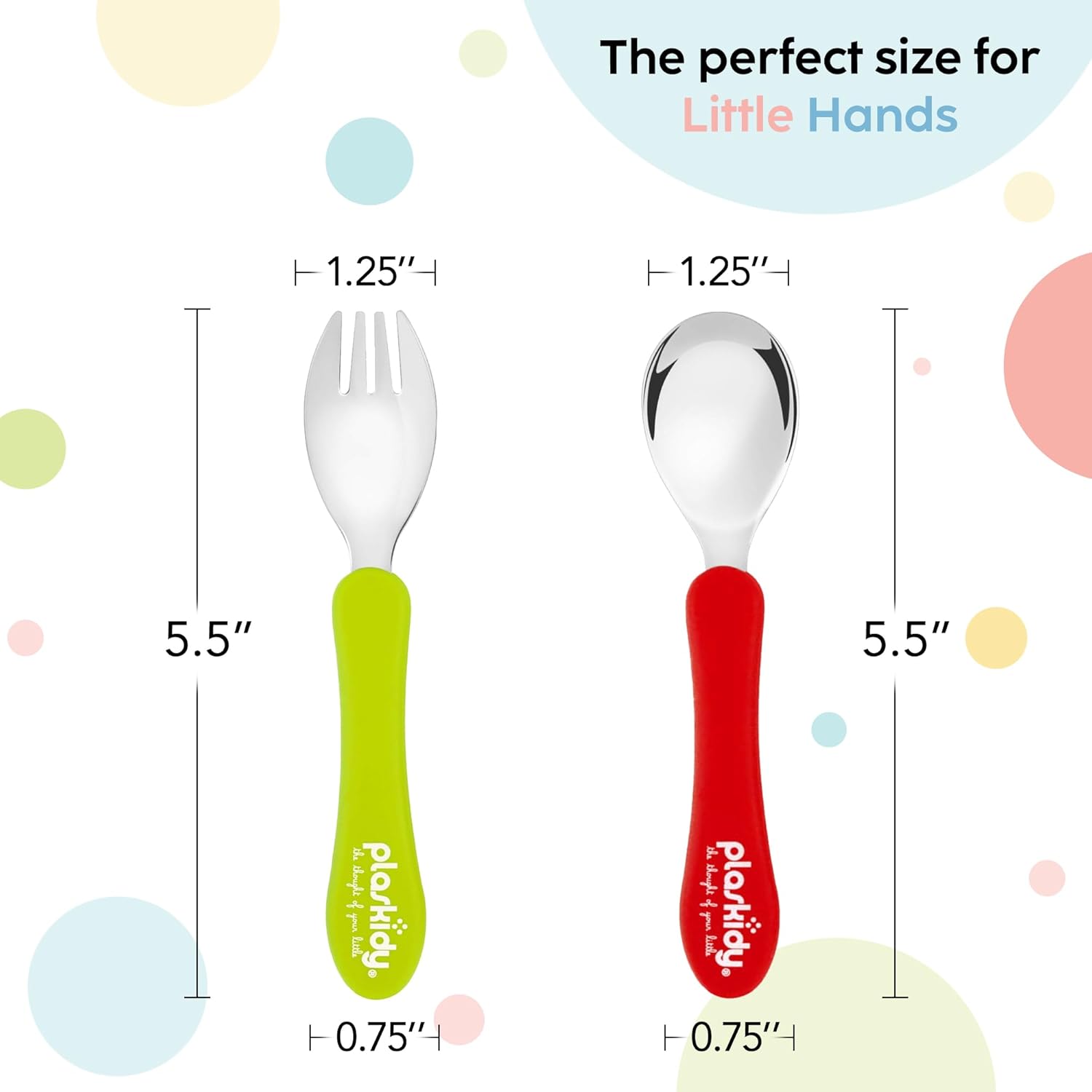 Toddler Silverware Set of 8 - BPA Free Dishwasher Safe