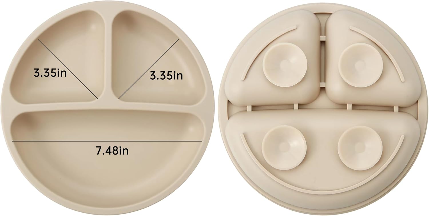PandaEar Silicone Baby Feeding Set - 2 Plates 2 Cups 2 Spoons Forks