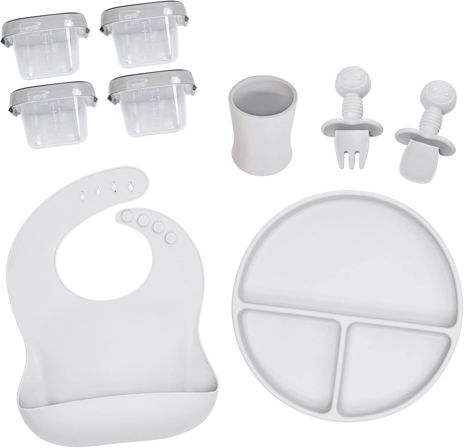 Baby Led Weaning Set with Suction Plate and Utensils 9 Pcs