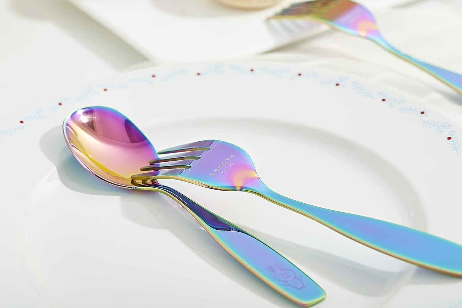 ANNOVA Kids Stainless Steel Flatware Set 6PCS Rainbow