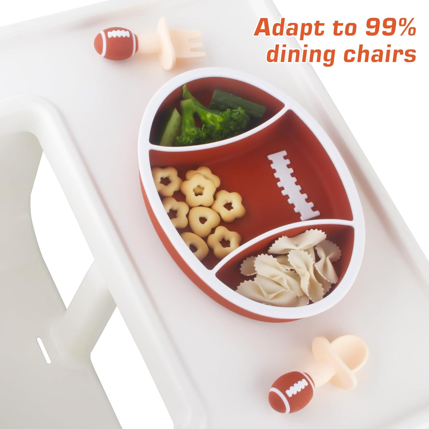 Nohlerlife Baby Plate with 3 Suction Cups and Fork Spoon