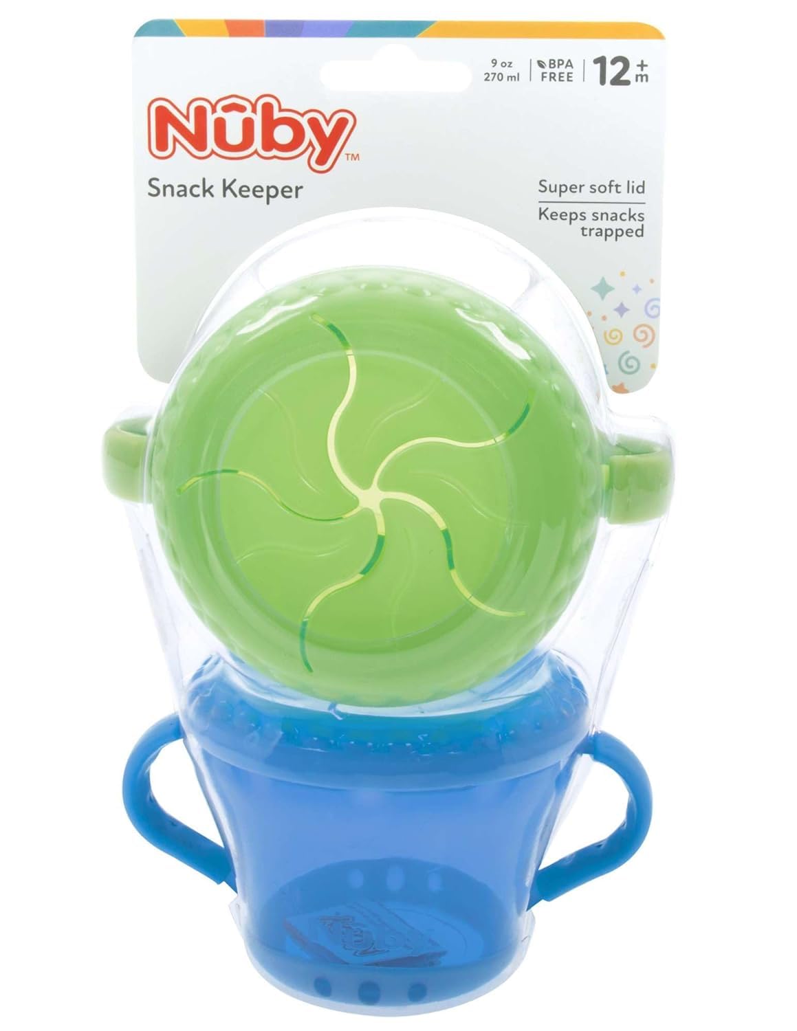 Nuby 2-Pack Snack Keepers Blue Green