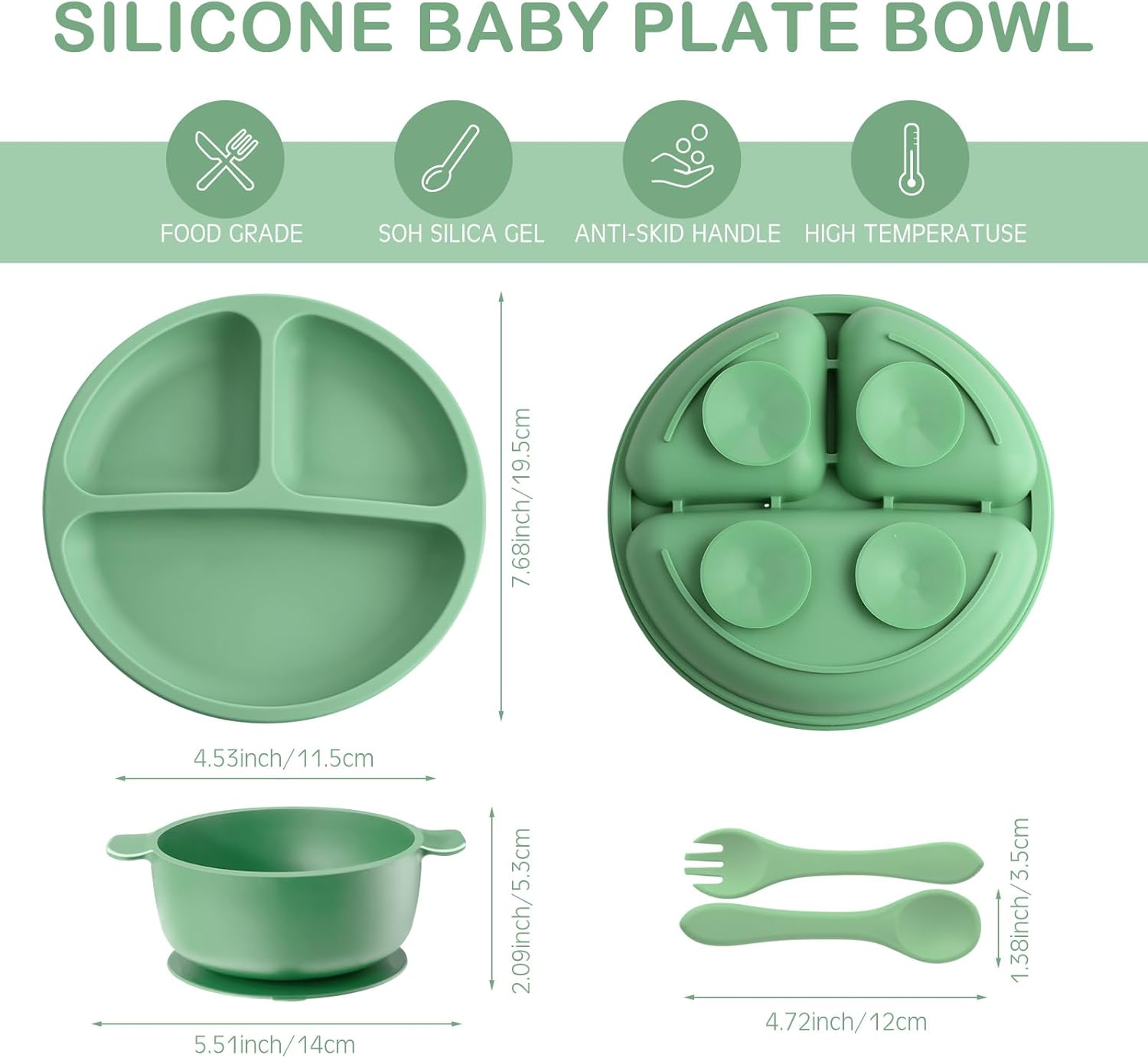 Dandat 24 Pcs Silicone Baby Feeding Set