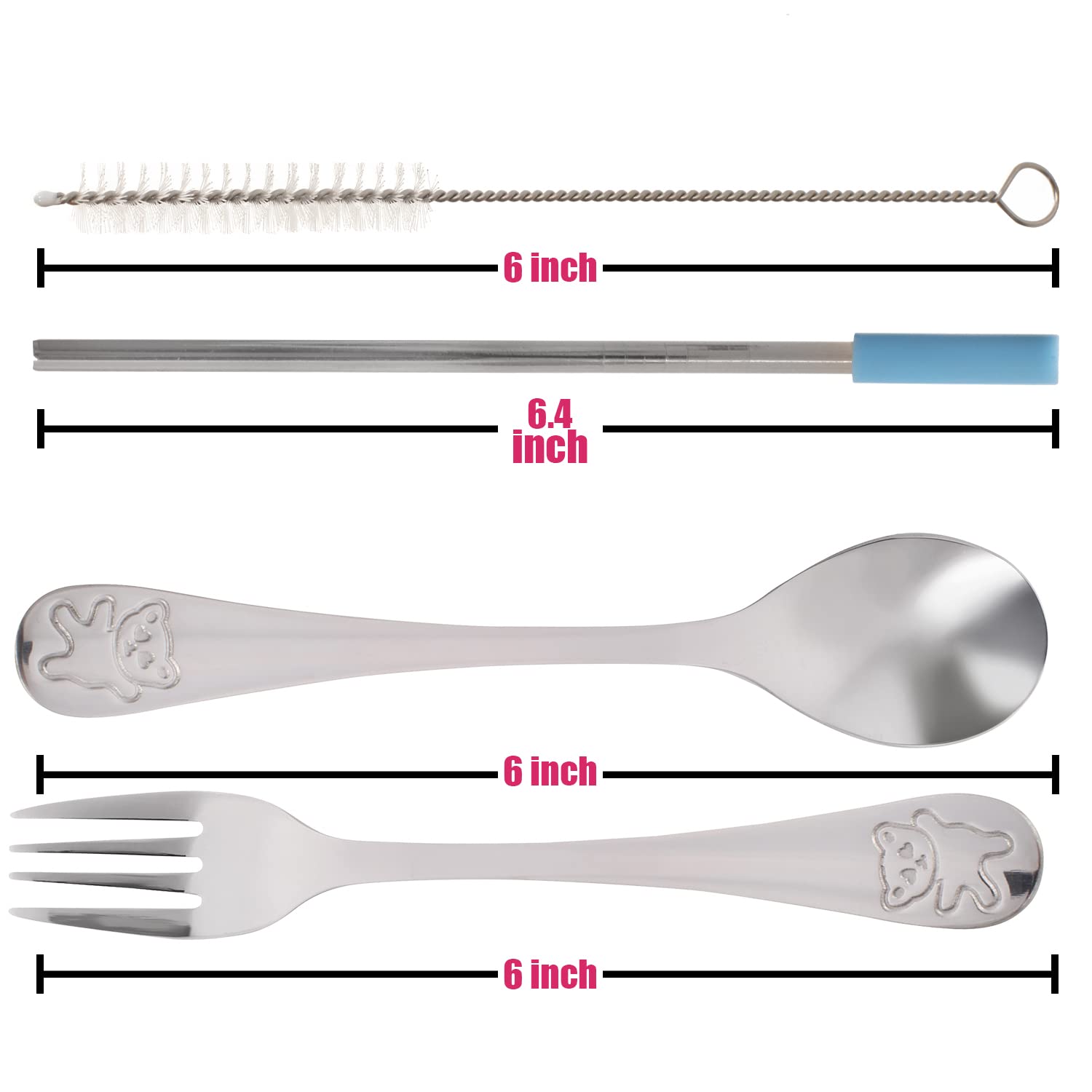 HOMEFAVE 15-Piece Toddler Silverware Set