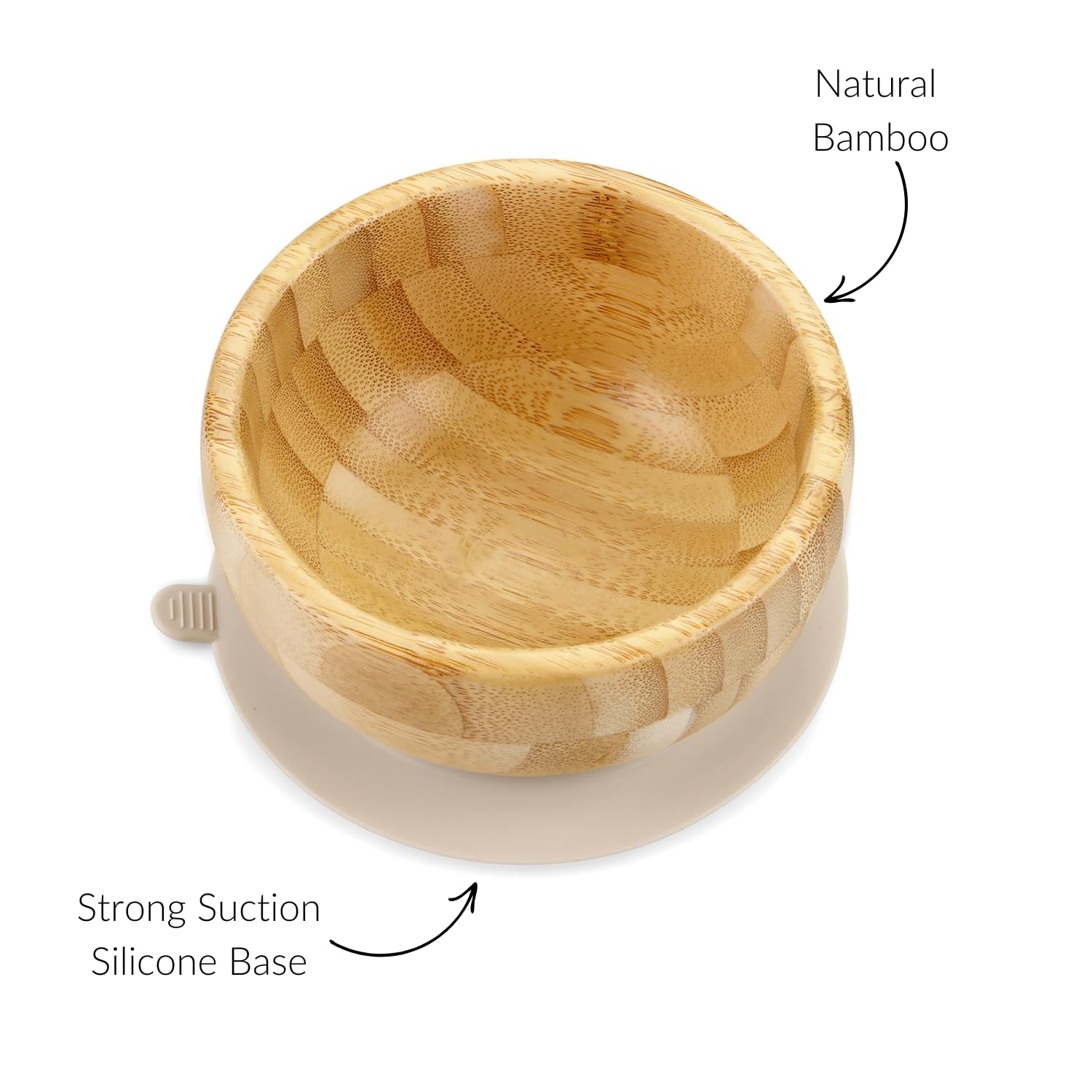 PandaEar Bamboo Suction Bowl with Silicone Spoons