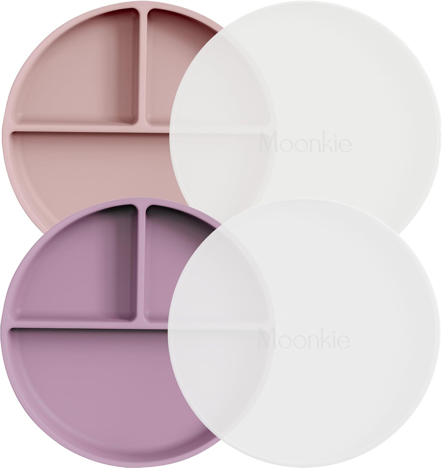 Moonkie Suction Plates 2 Pack BPA-Free Durable for Toddlers