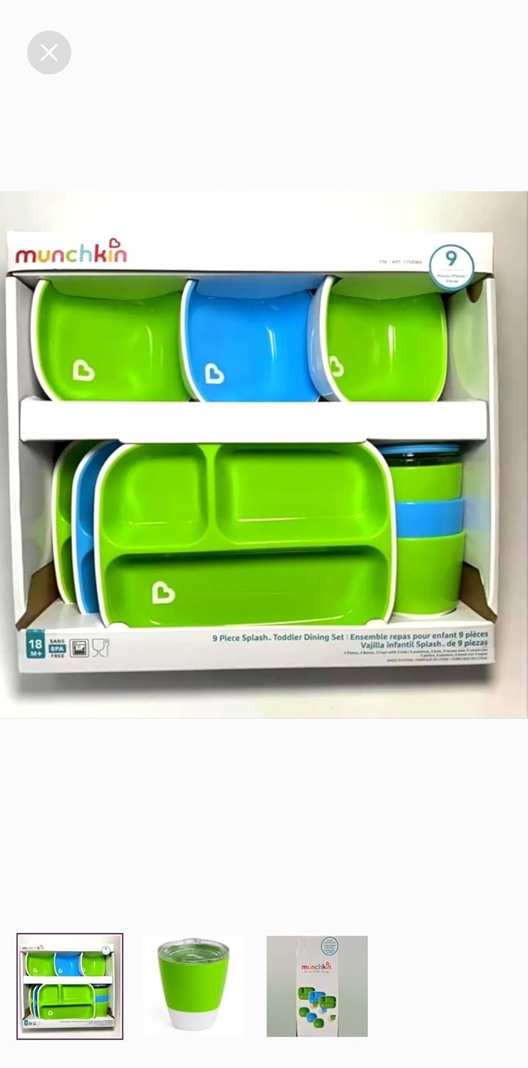 Munchkin 9 Piece Splash Toddler Dining Set 1