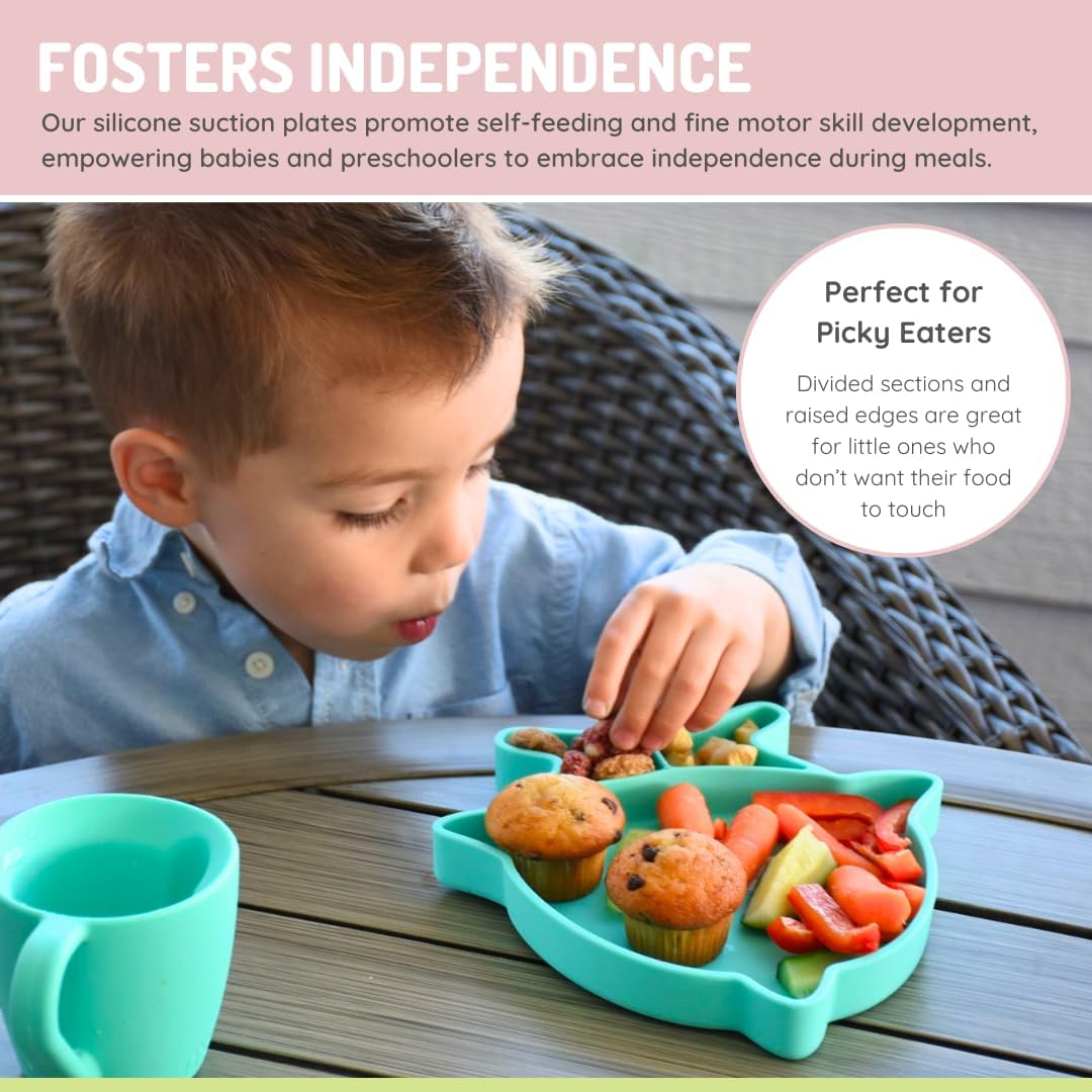 melii Divided Silicone Suction Plate for Babies and Toddlers