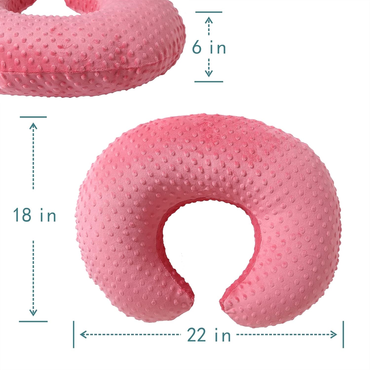 QUENESS Nursing Pillow with Soft Cover for Breastfeeding and Tummy Time