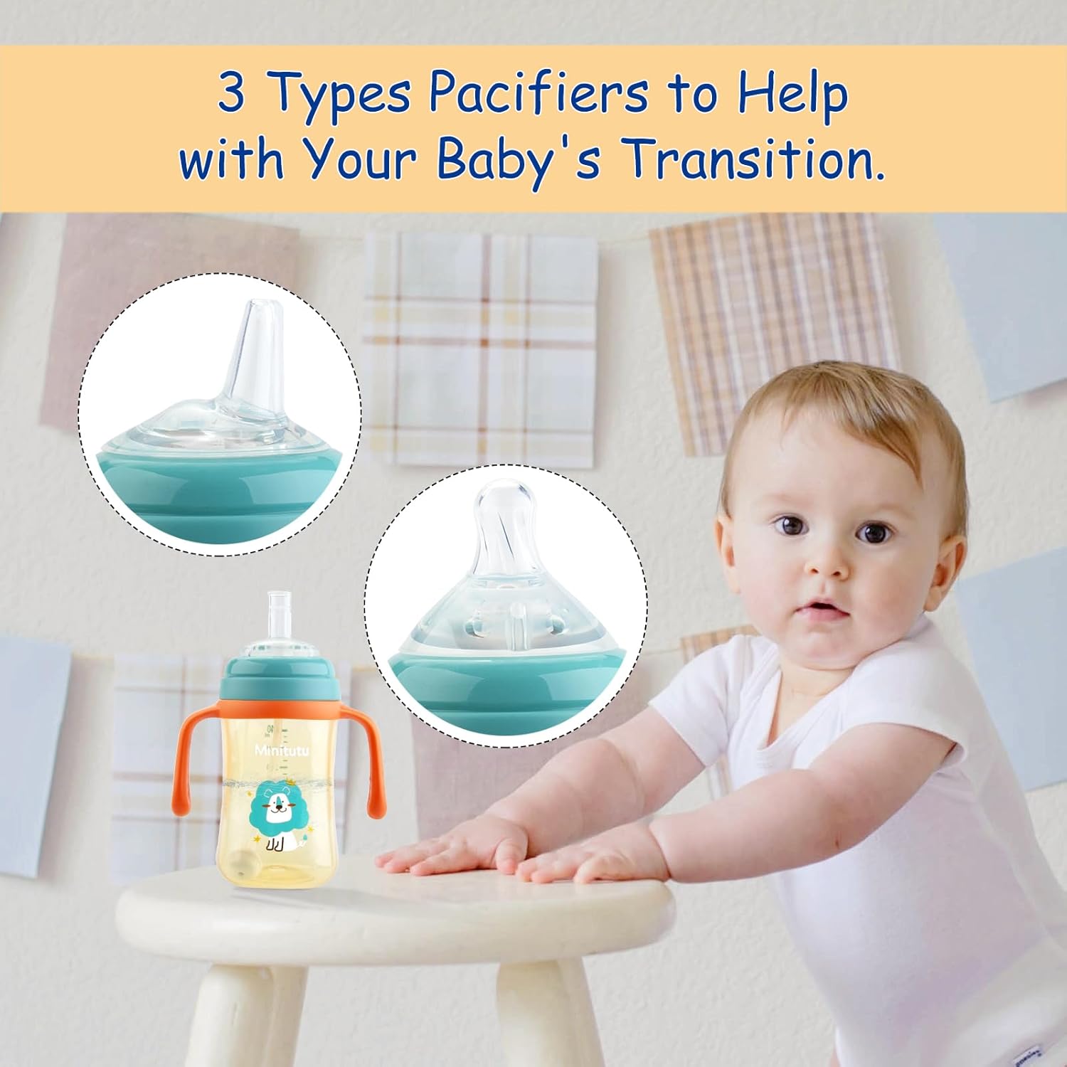 Nohlerlife Sippy Cup for Baby 6 Leak Proof 240ml BPA Free Green