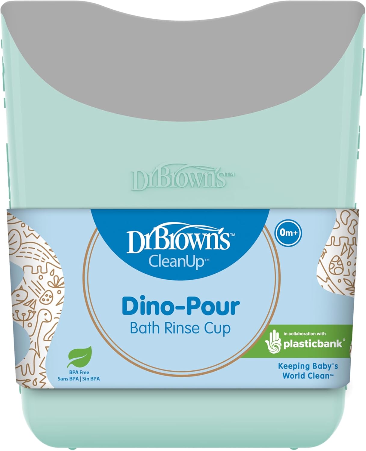 Dr Browns Dino-Pour Baby Bath Rinse Cup Tear-Free BPA Free