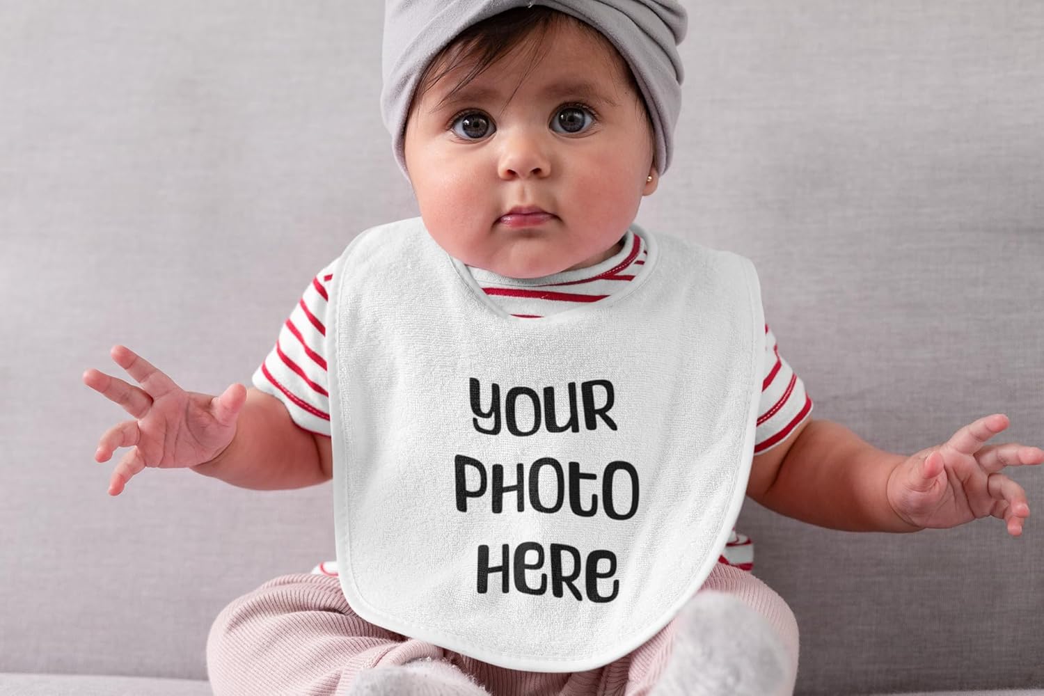 Custom Photo Baby Bib - Quipo Handmade for Boys Girls