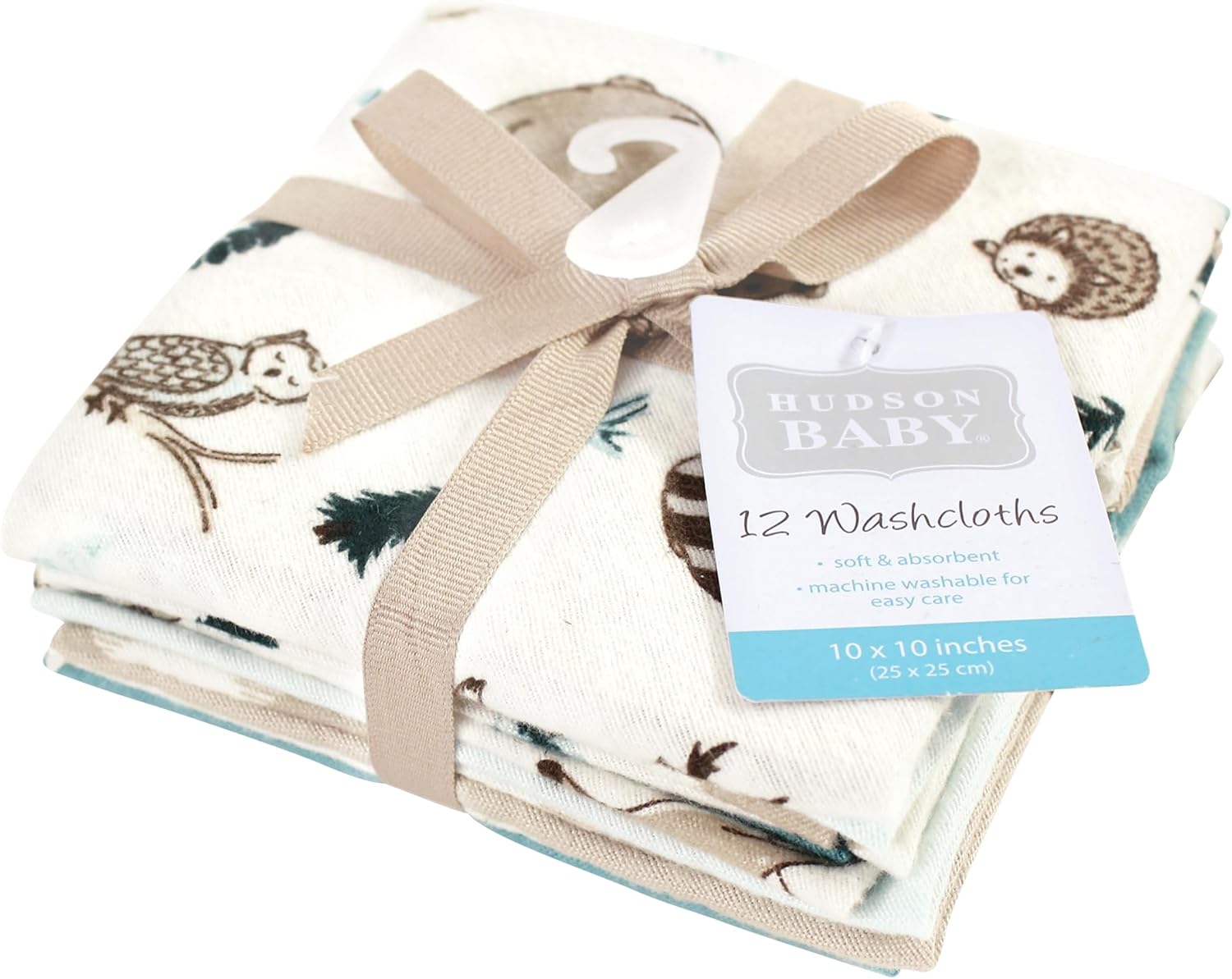 Hudson Baby Unisex Flannel Washcloths 12 Pack