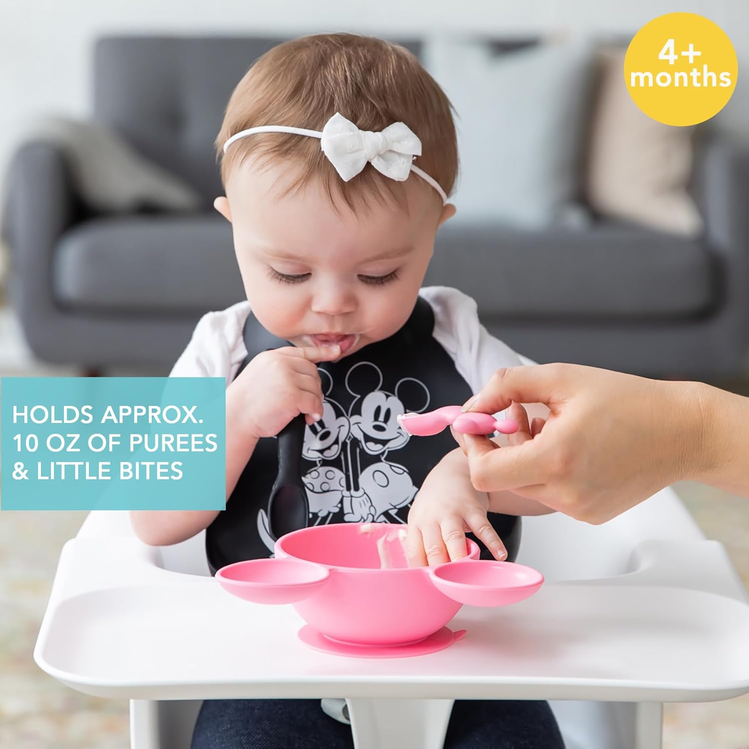 Bumkins Disney Minnie Mouse Silicone Baby Feeding Set