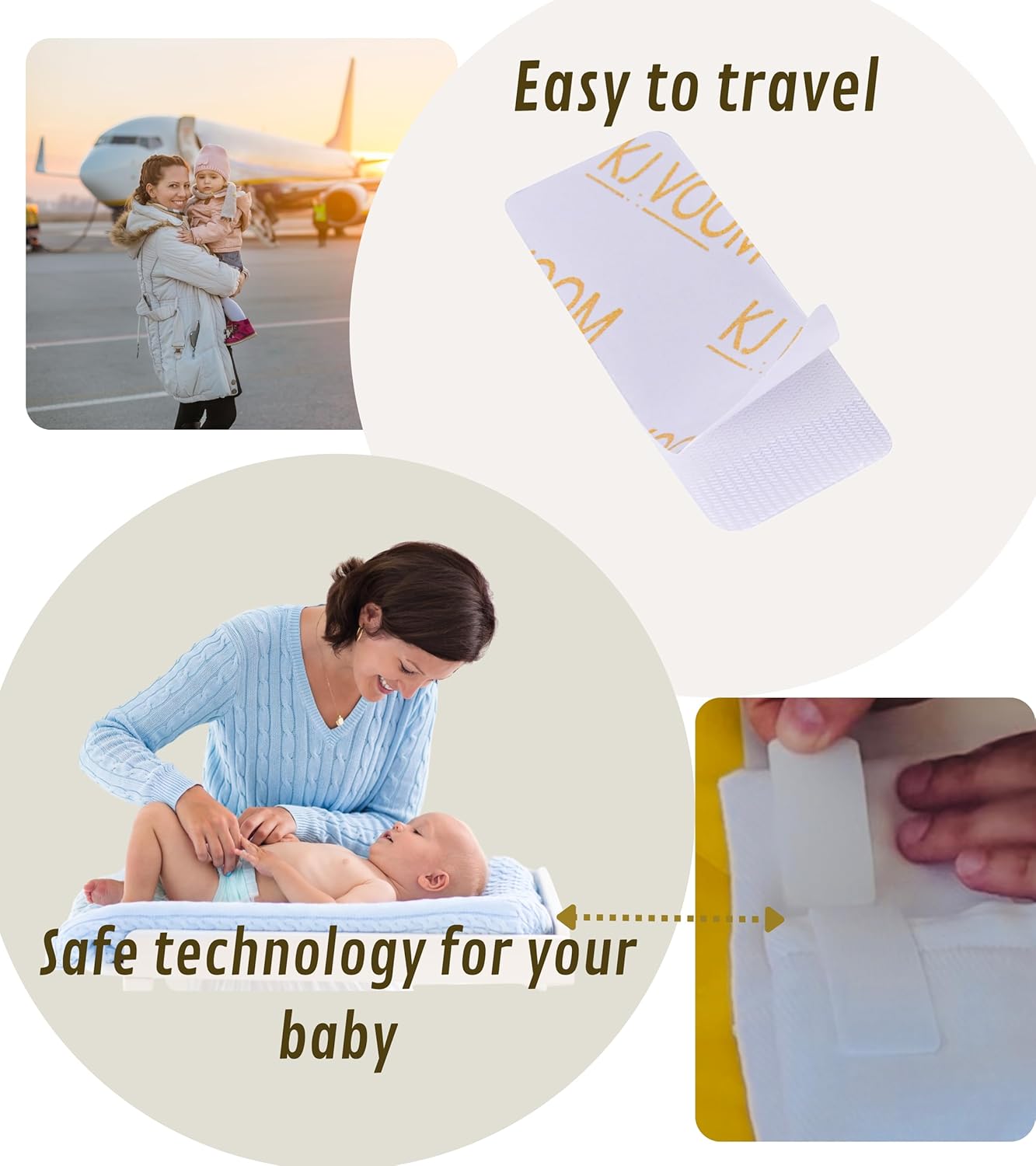 KJVOOM Adhesive Diaper Closures 100-Sheets 2 Rolls