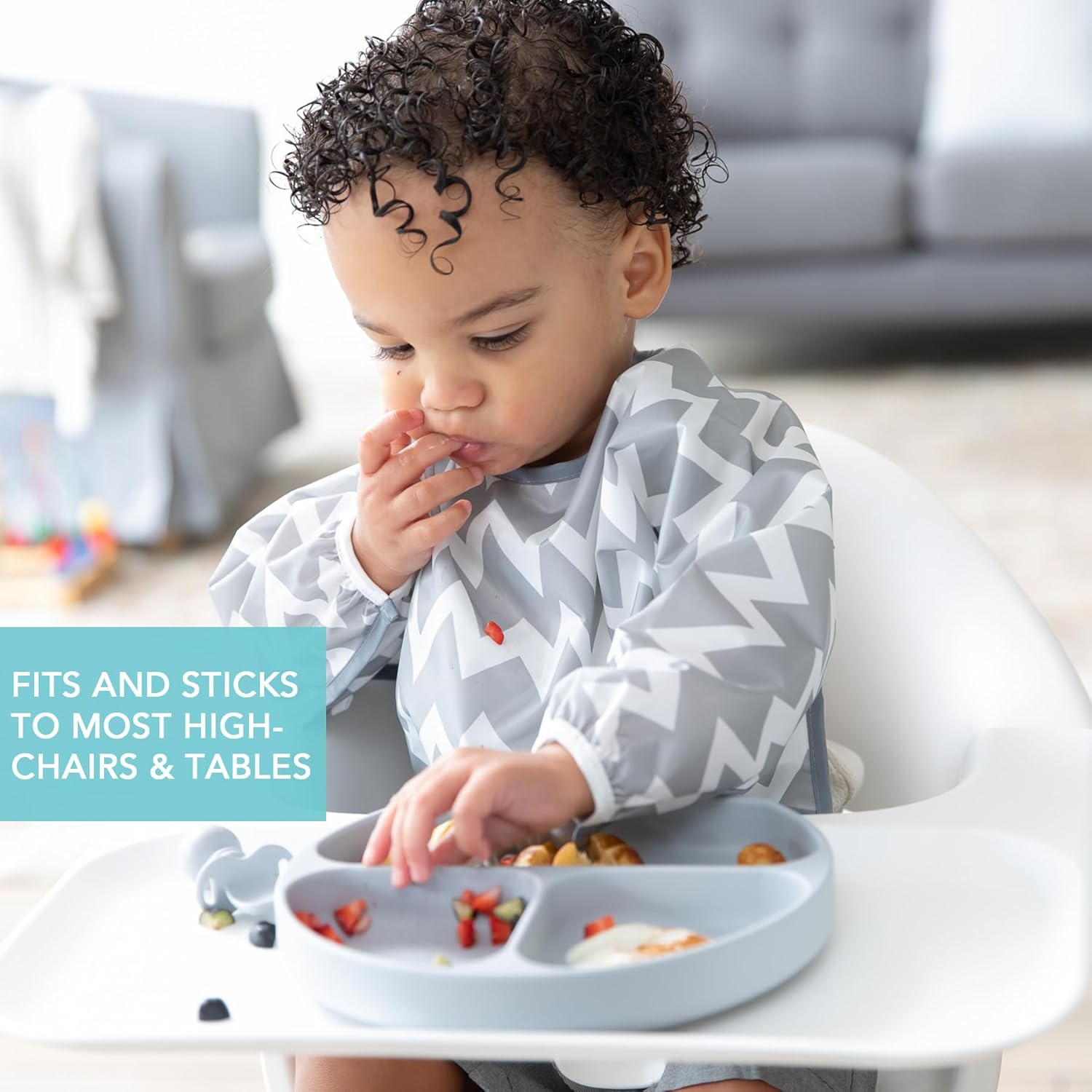 Bumkins Toddler Suction Plate for Baby Feeding