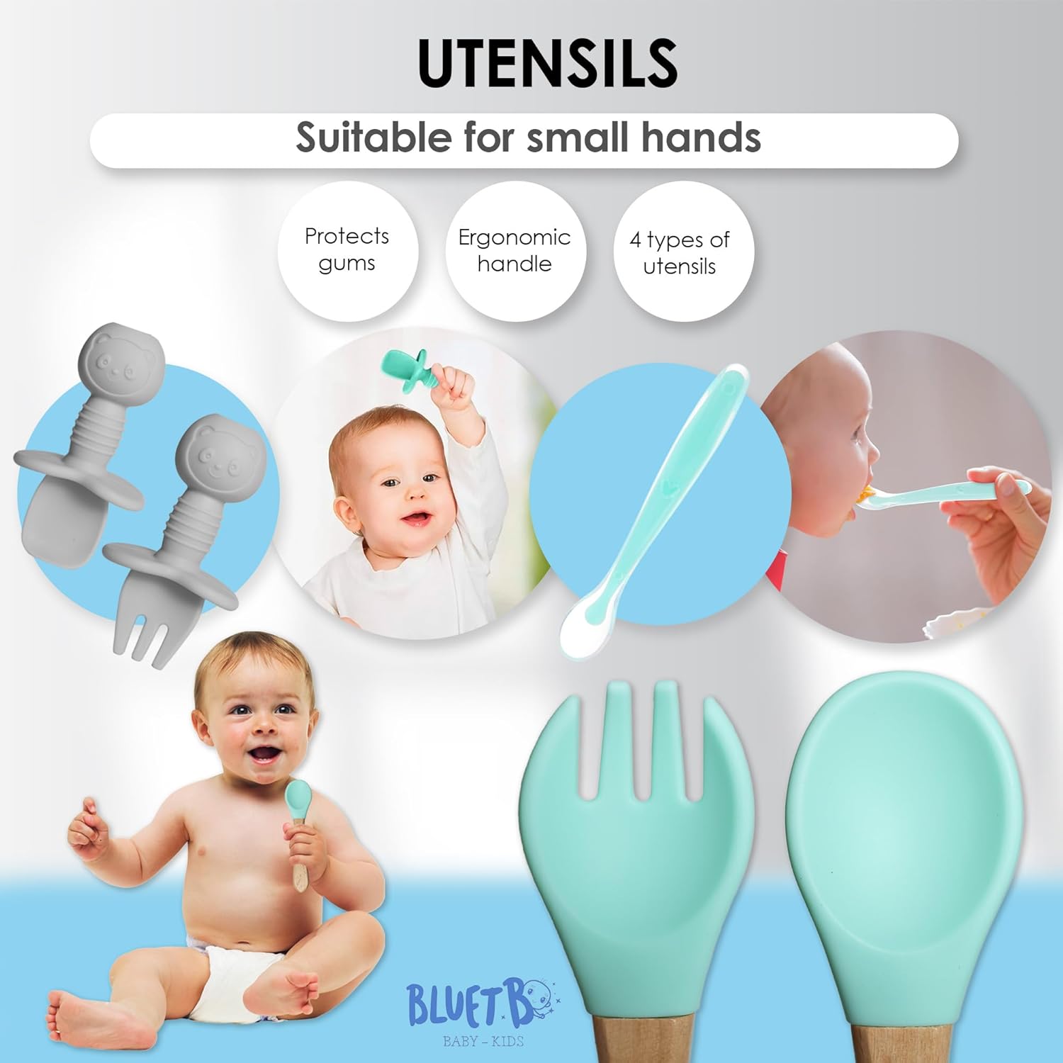 Bluet B 11pcs Silicone Baby Feeding Set - Green