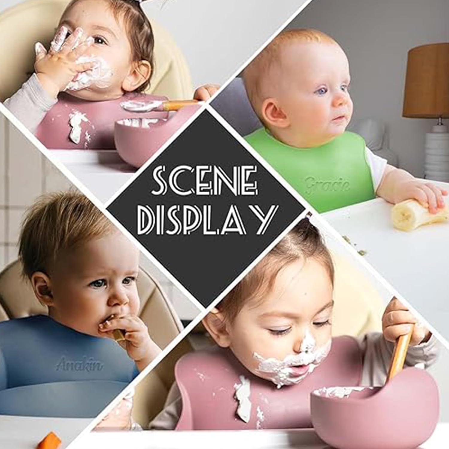 Personalized Silicone Bib for Babies Toddlers with Name