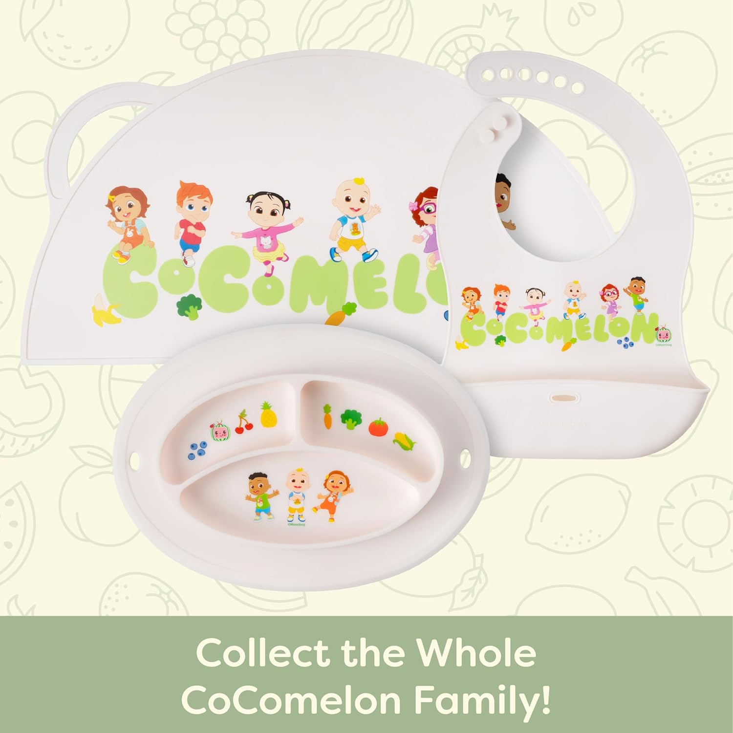 UpwardBaby CoComelon Silicone Plate - Suction Non-Slip Reusable Toddler Feeding Solution