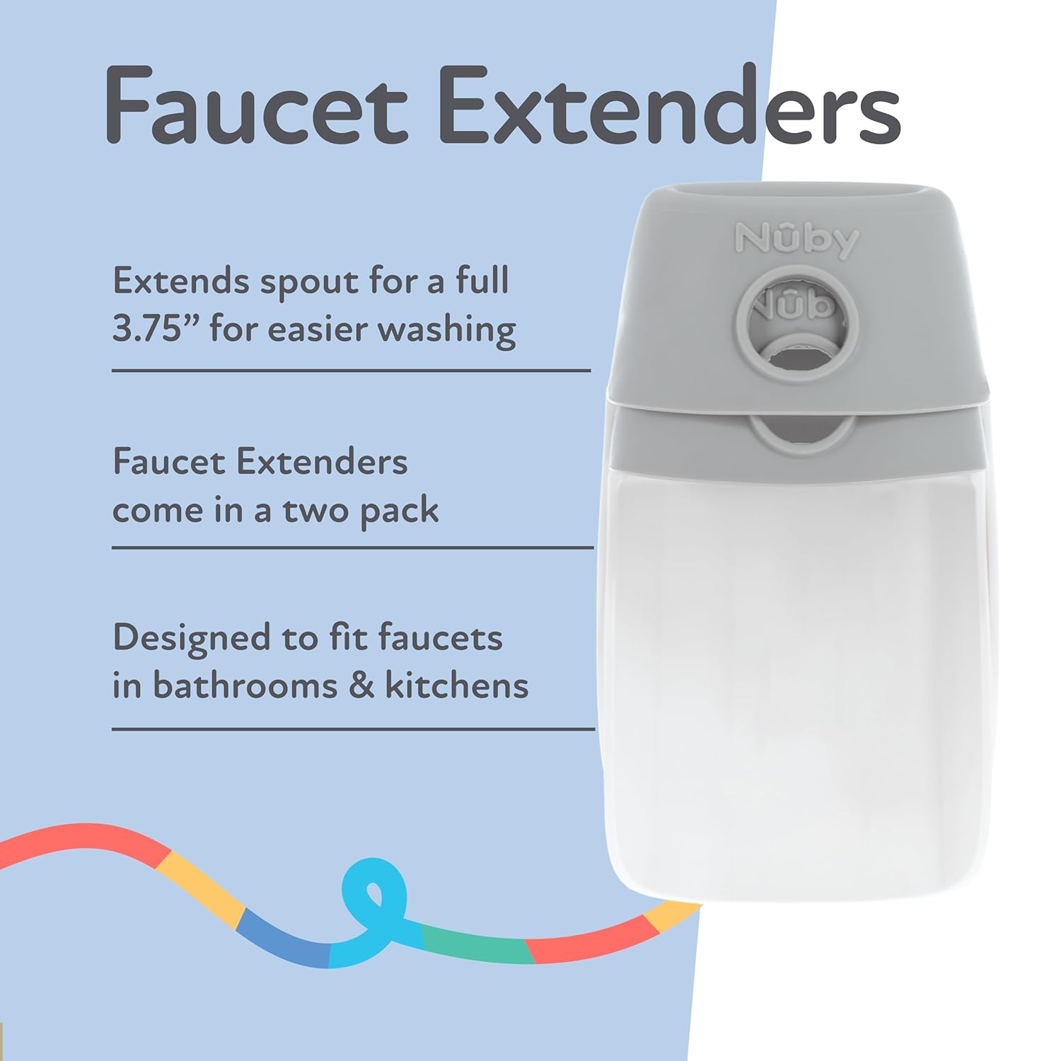 Nuby 2-in-1 Faucet Extenders for Toddlers - 2 Pack 1